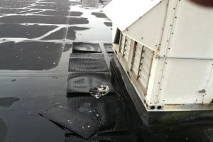 water on the roof
